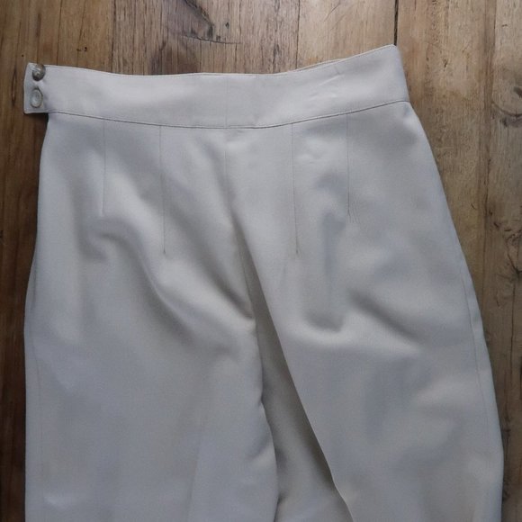MONDI TAN VINTAGE PURE NEW WOOL PLEATED OFFICE TROUSERS WOMENS EUROPE SIZE 34 - Picture 10 of 10